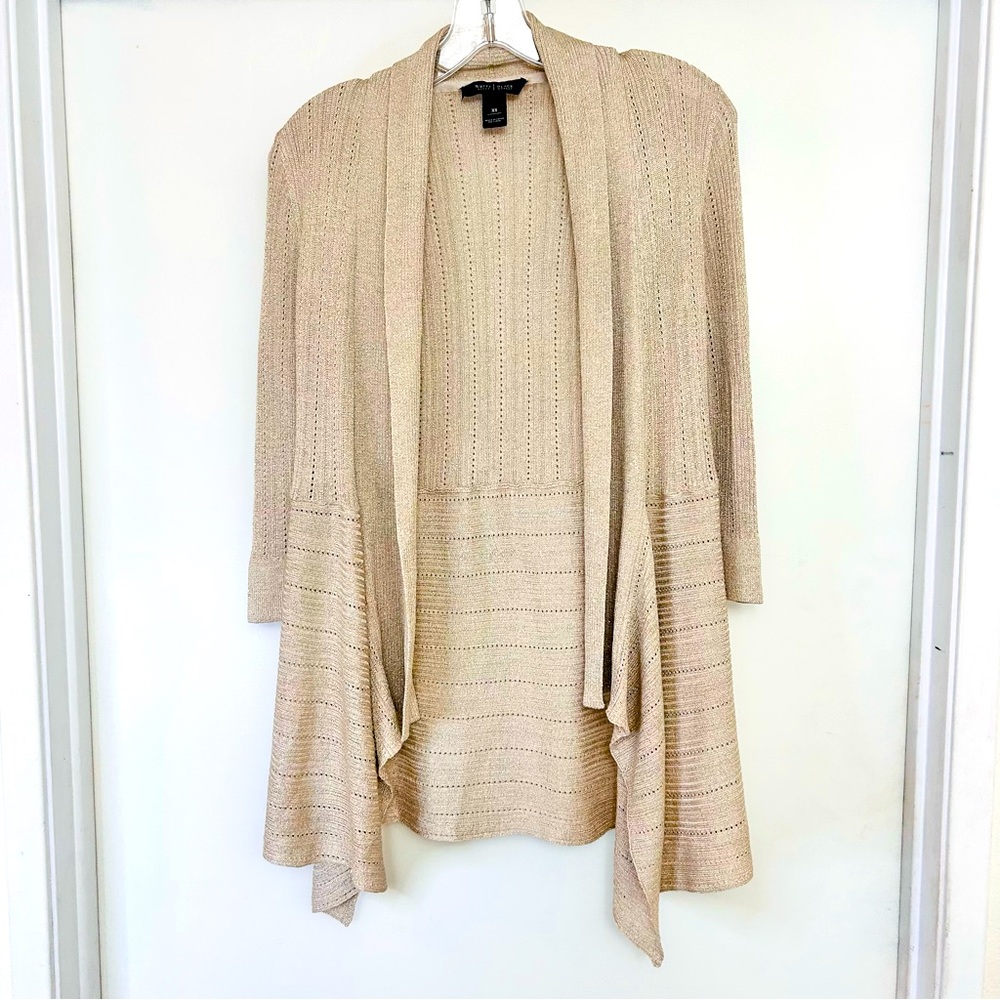 White House black market cardigan women’s xs Beige Open Front Cardigan clothing